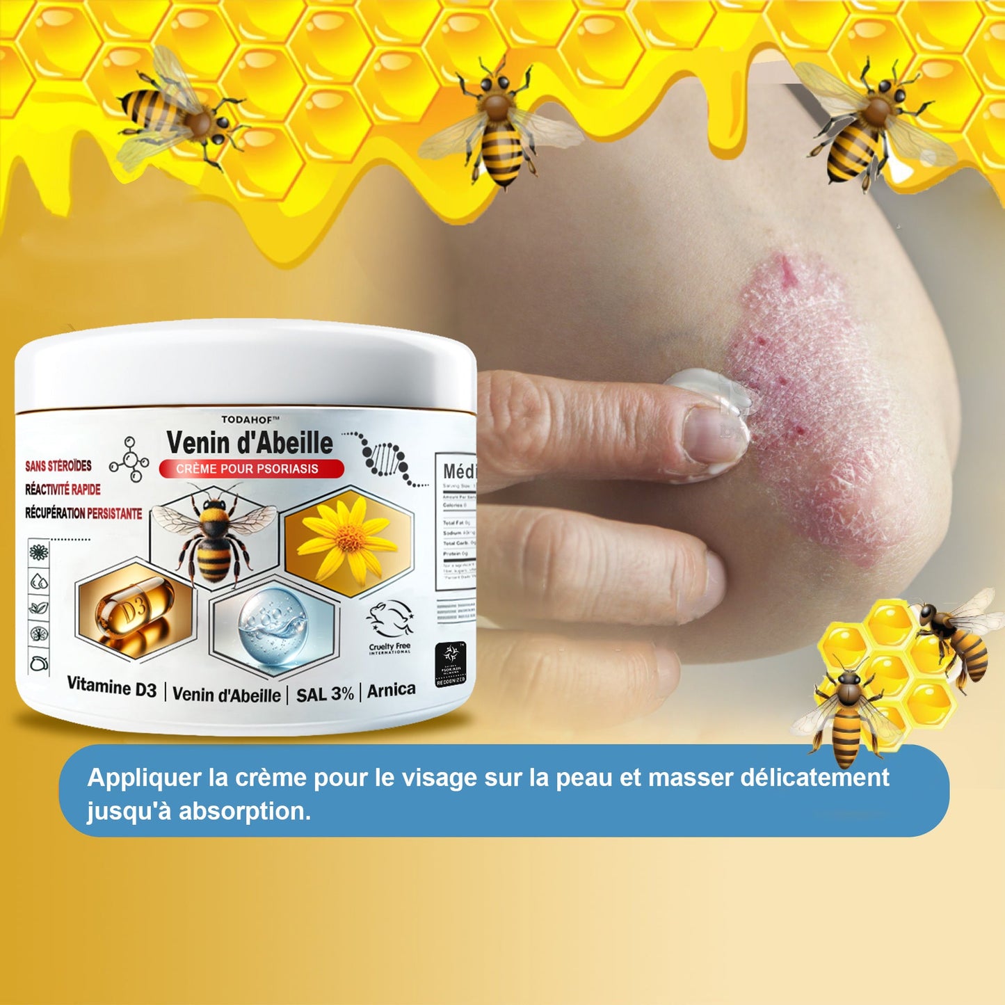 🌱TODAHOF™ Psoriasis Crème Venin d'Abeille (👨‍⚕️Recommandé par SFD)